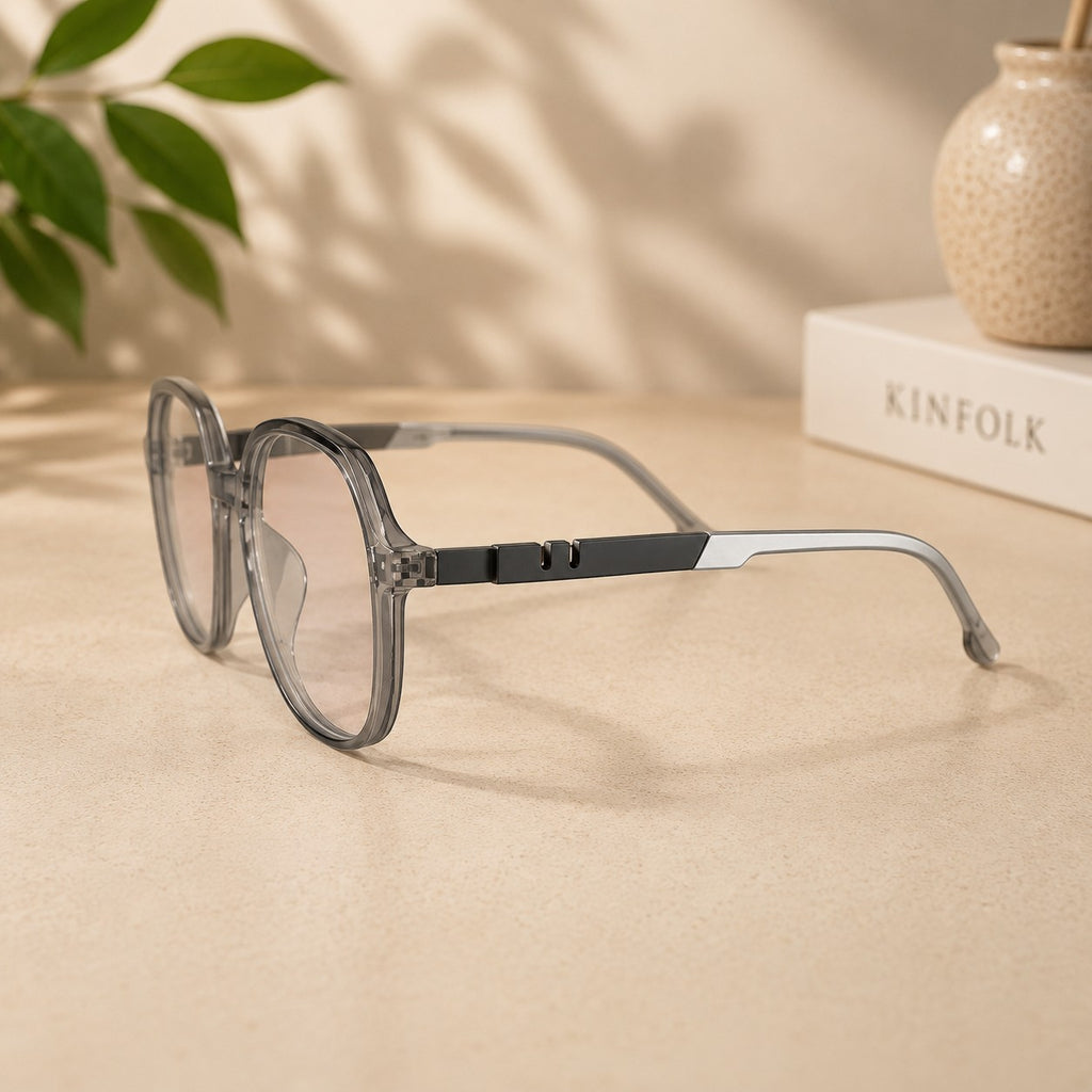 Crystal Smoke Square Optical Frame - BLK-OF-0016