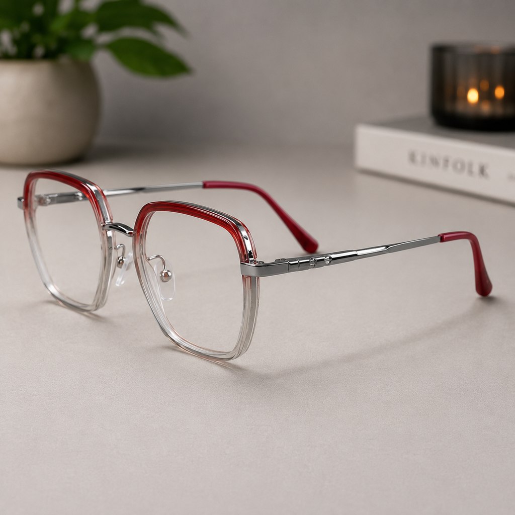 Crystal Red Gradient Square Frame - BLK-OF-0028