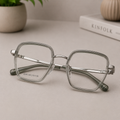 Crystal Smoke Square Optical Frame - BLK-OF-0029