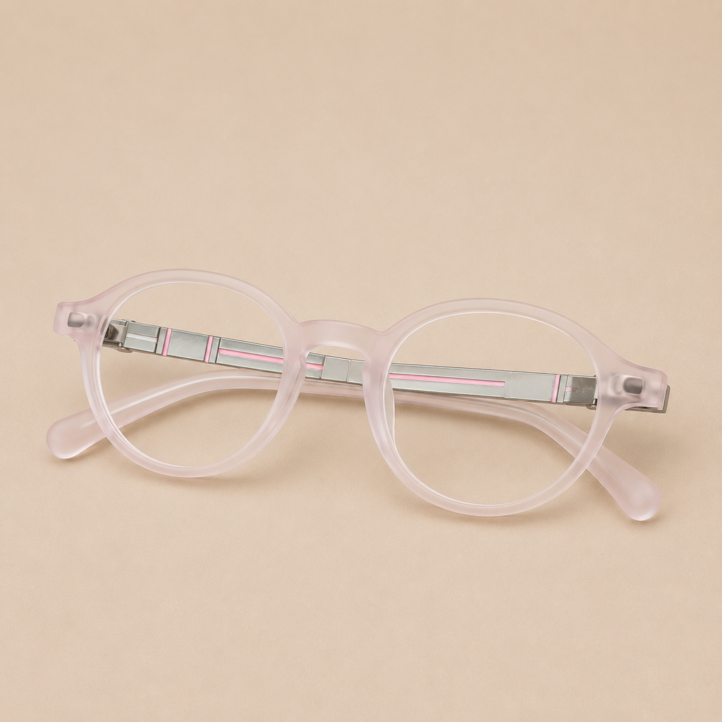 Crystal Blush Round Optical Frame - BLK-OF-0030