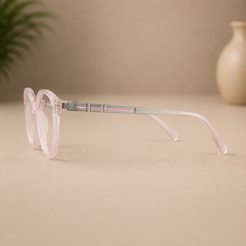 Crystal Blush Round Optical Frame - BLK-OF-0030