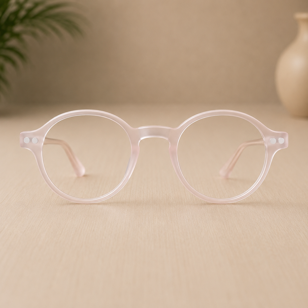Crystal Blush Round Optical Frame - BLK-OF-0030