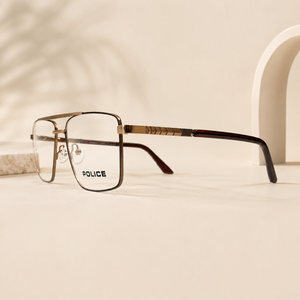 Police Gunmetal Double Bridge Optical Frame - BLK-OF-0035