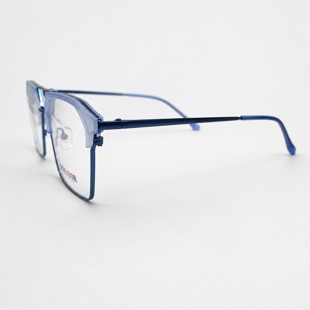 Crystal Blue Geometric Optical Frame - BLK-OF-0041-BL