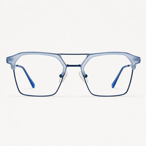 Crystal Blue Geometric Optical Frame - BLK-OF-0041-BL