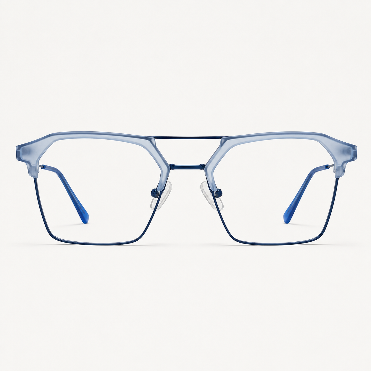 Crystal Blue Geometric Optical Frame - BLK-OF-0041-BL