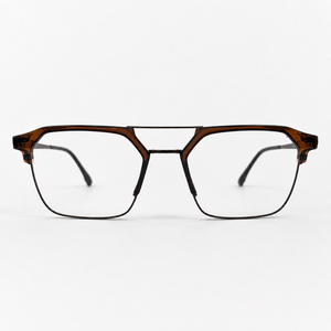 Crystal Brown Geometric Optical Frame - BLK-OF-0041-BR