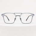 Crystal White Geometric Optical Frame - BLK-OF-0041-WH