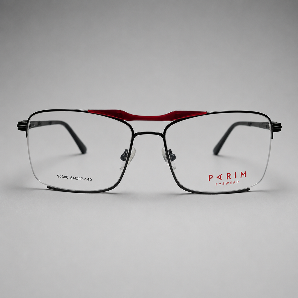 Executive Edge Rimless Optical Frame – Maroon & Black - BLK-OF-0042-MR