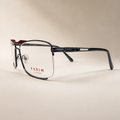 Executive Edge Rimless Optical Frame – Maroon & Black - BLK-OF-0042-MR