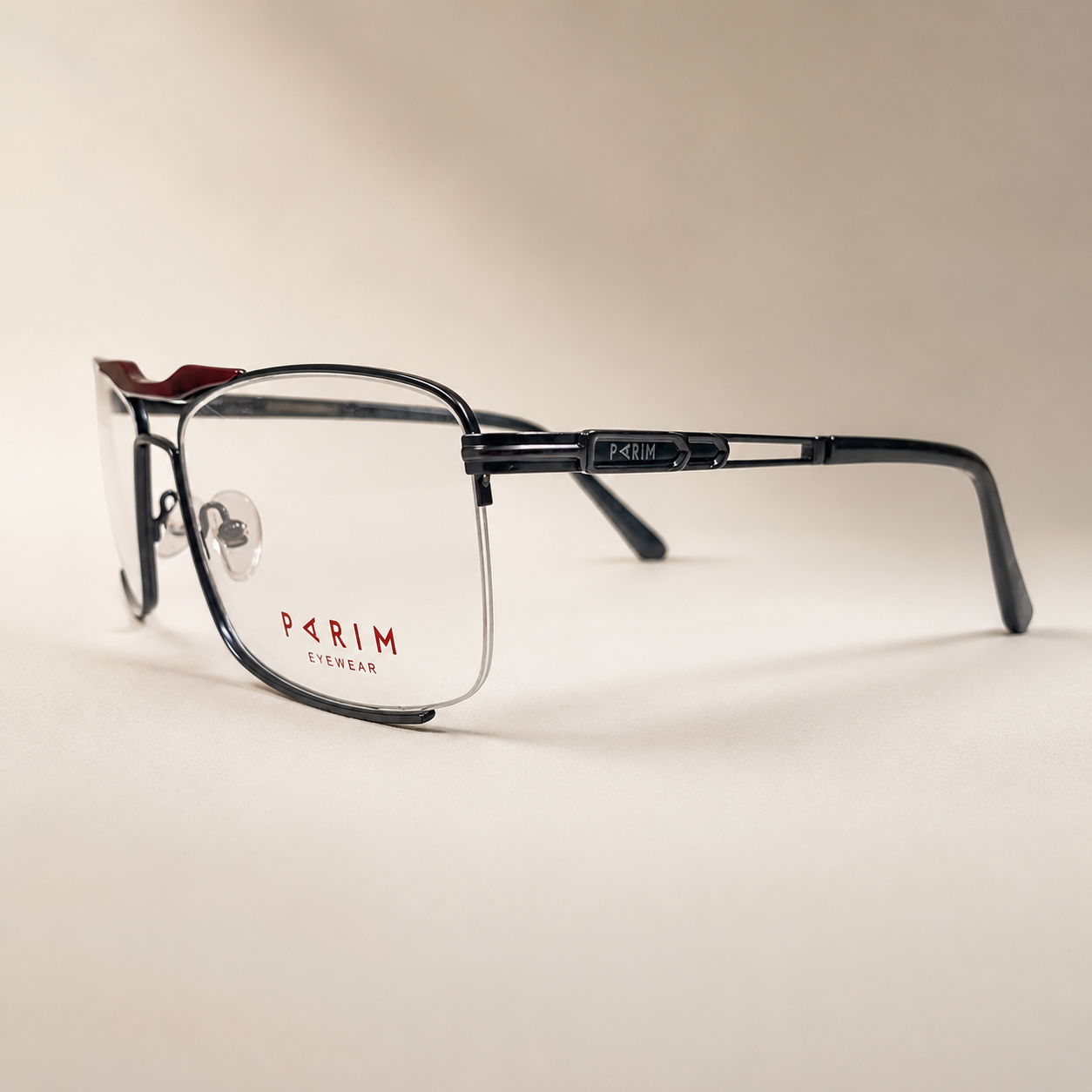 Executive Edge Rimless Optical Frame – Maroon & Black - BLK-OF-0042-MR