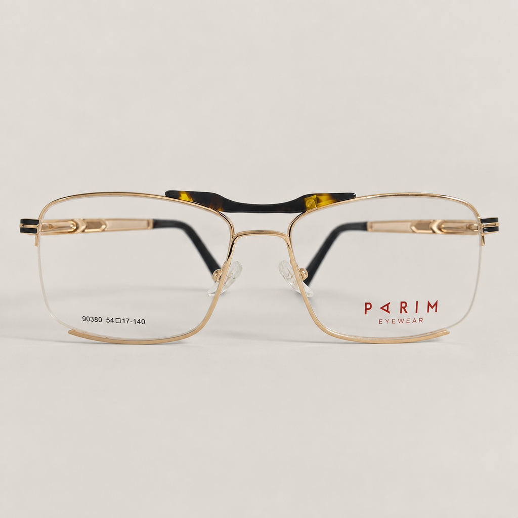 Executive Edge Rimless Optical Frame – Gold & Black - BLK-OF-0042