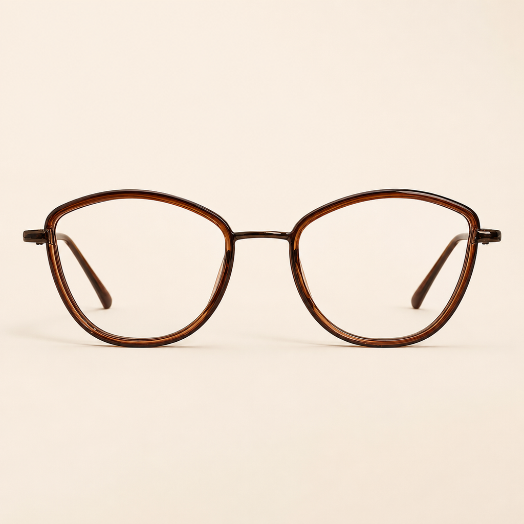 Classic Round Transparent Brown Frame - BLK-OF-0043-BR