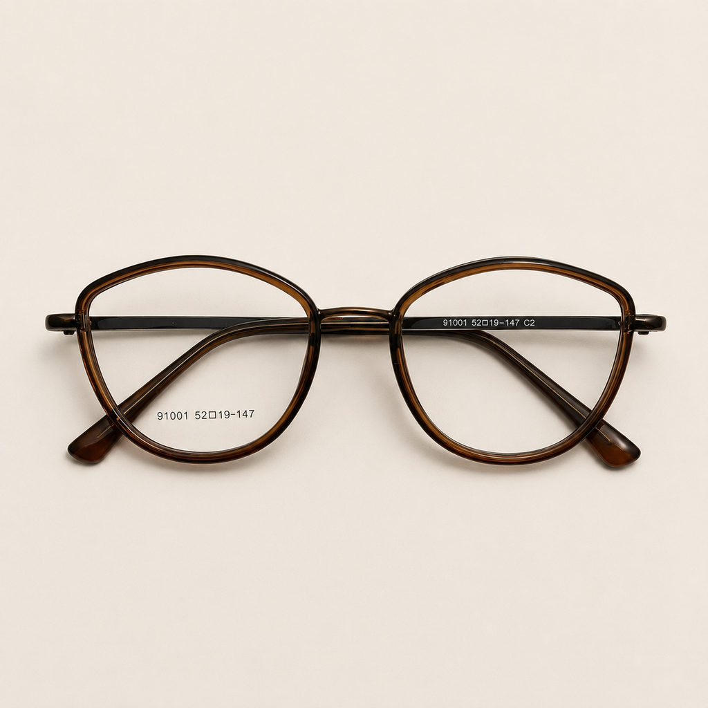 Classic Round Transparent Brown Frame - BLK-OF-0043-BR