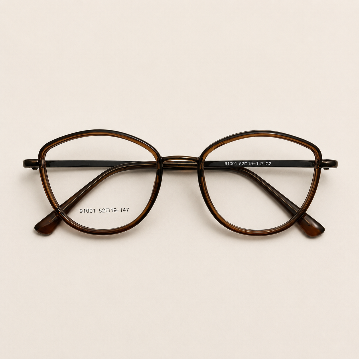 Classic Round Transparent Brown Frame - BLK-OF-0043-BR