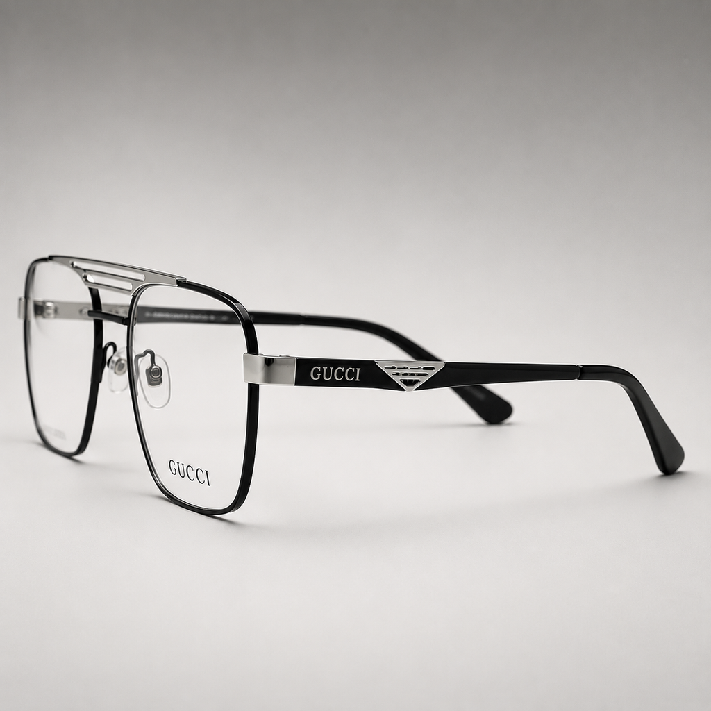 Gucci Signature Navigator Optical Frame – Black & Gold - BLK-OF-0043-GC-SL