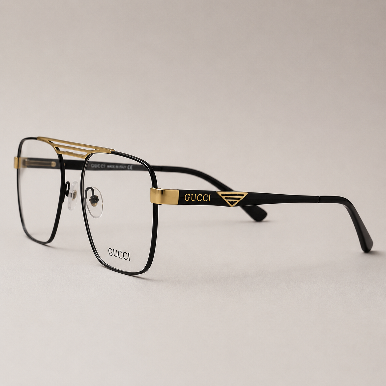 Gucci Signature Navigator Optical Frame – Black & Gold - BLK-OF-0043-GC