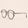 Classic Round Transparent Gray Frame - BLK-OF-0043-TG