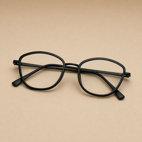 Classic Matte Black Round Optical Frame - BLK-OF-0043