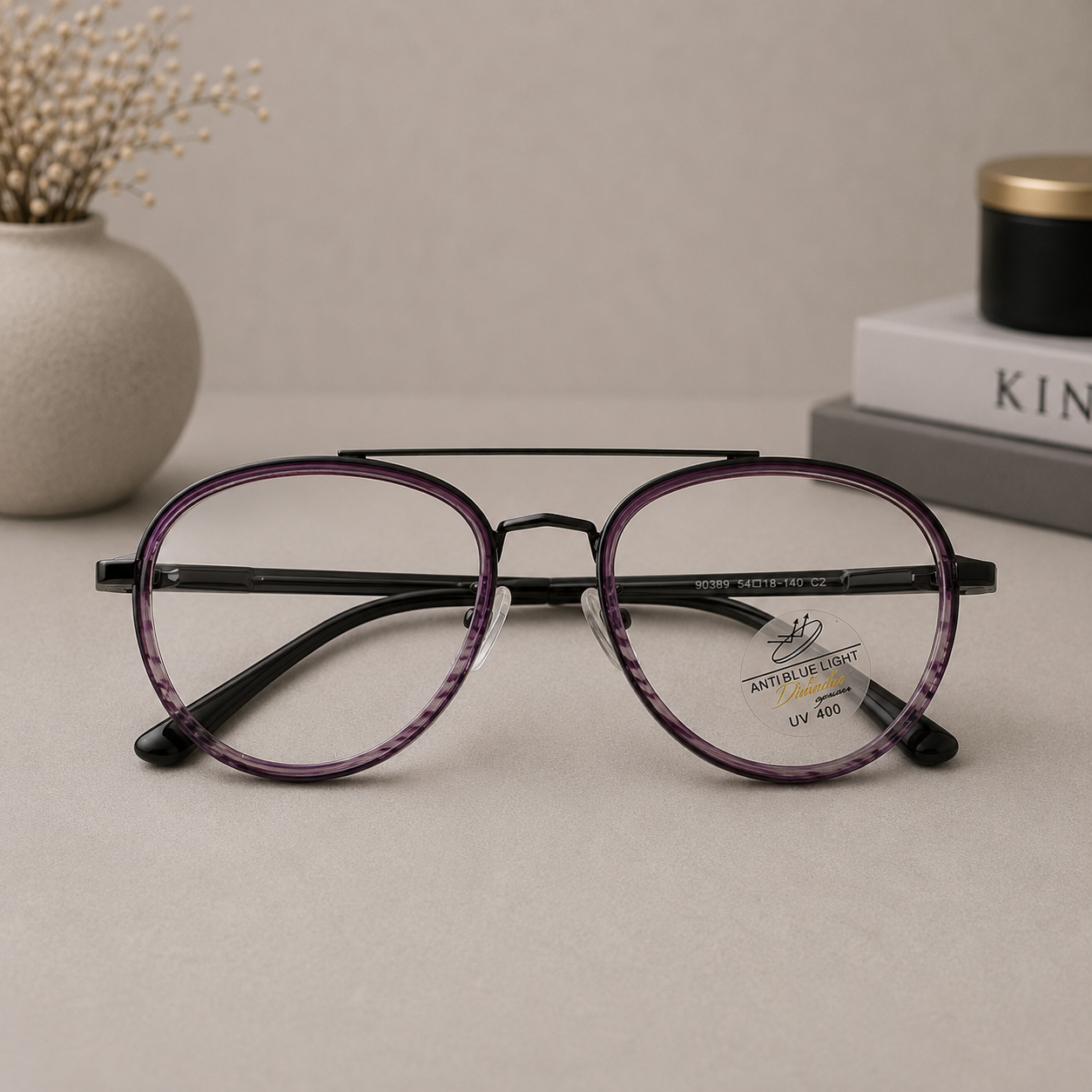 Blink Eyewear Violet Crystal Round Optical Frame - BLK-OF-0044