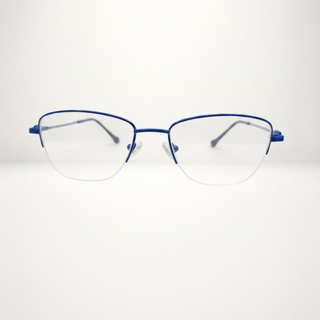 Elegant Rimless Rectangular blue Frame – BLK-OF-0048-B