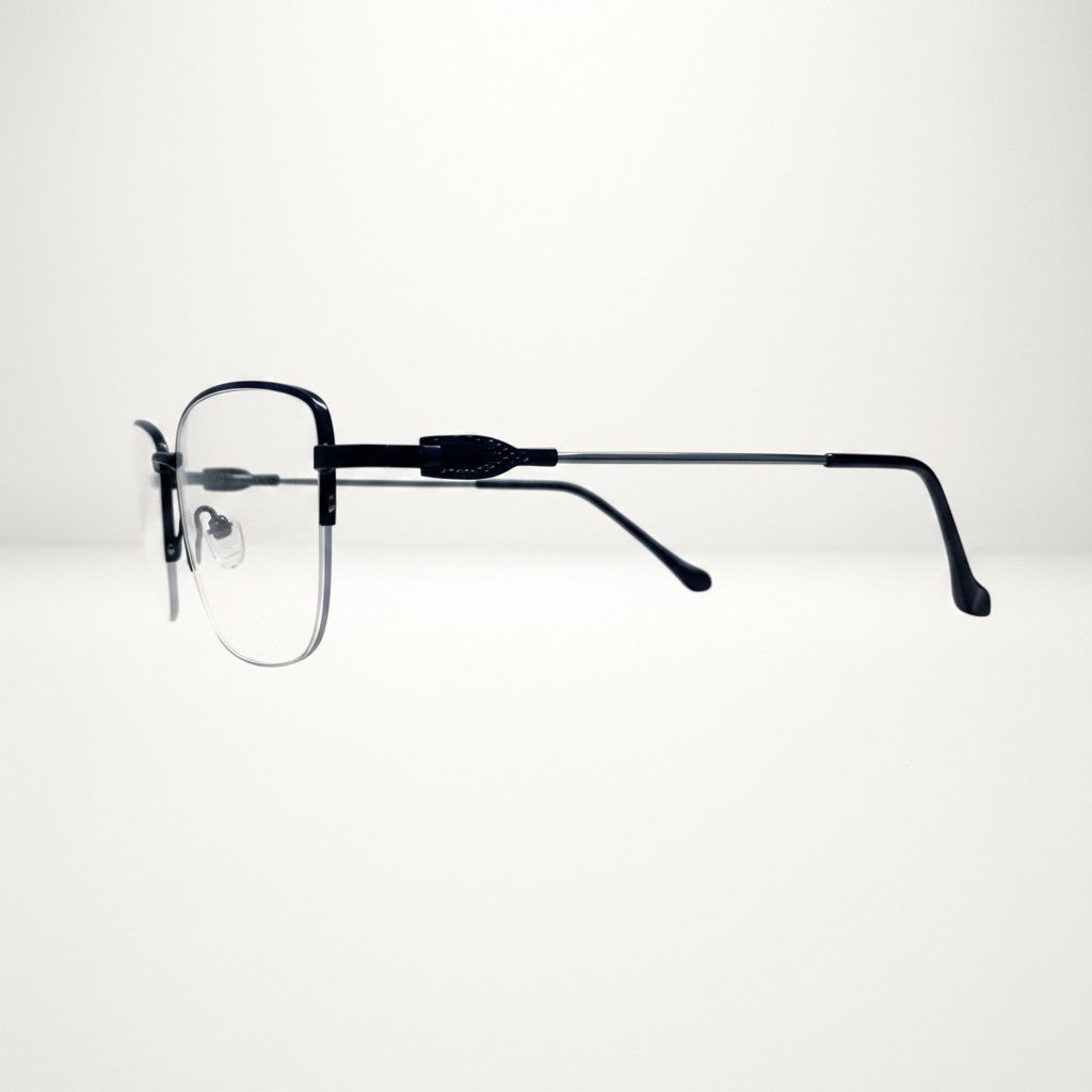 Elegant Rimless Rectangular Black Frame – BLK-OF-0048-BL