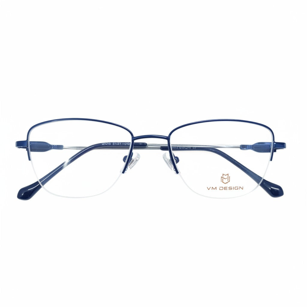 Elegant Rimless Rectangular blue Frame – BLK-OF-0048-B