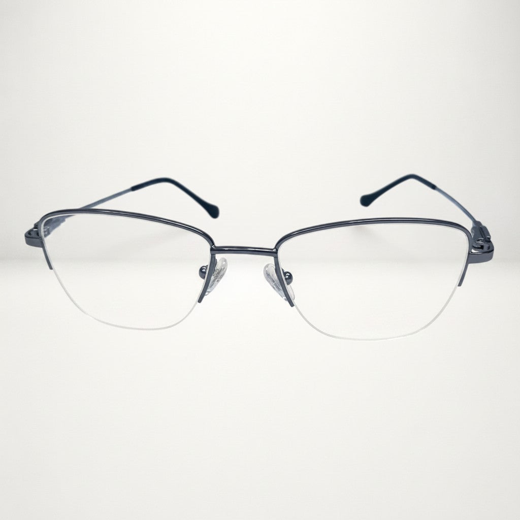 Elegant Rimless Rectangular Sliver Frame – BLK-OF-0048-SL