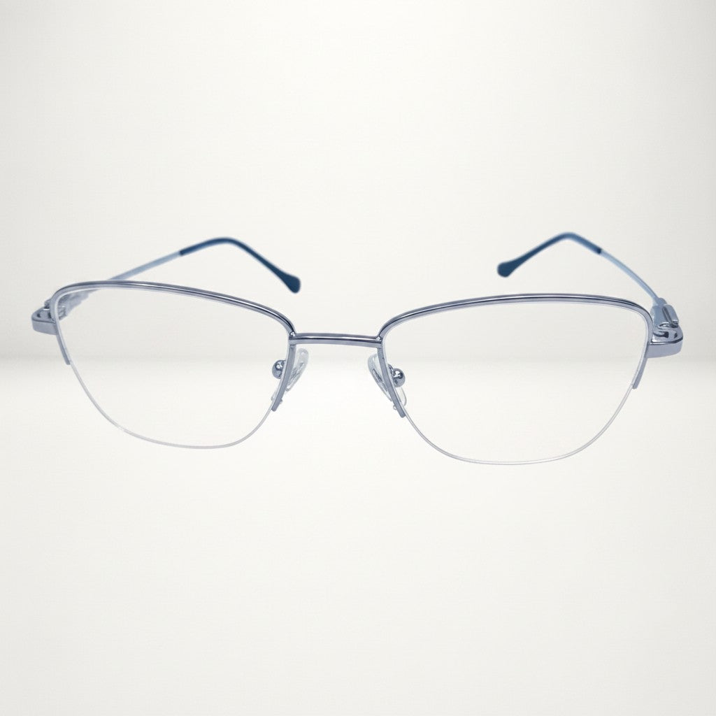Elegant Rimless Rectangular Sliver Frame – BLK-OF-0048-SL