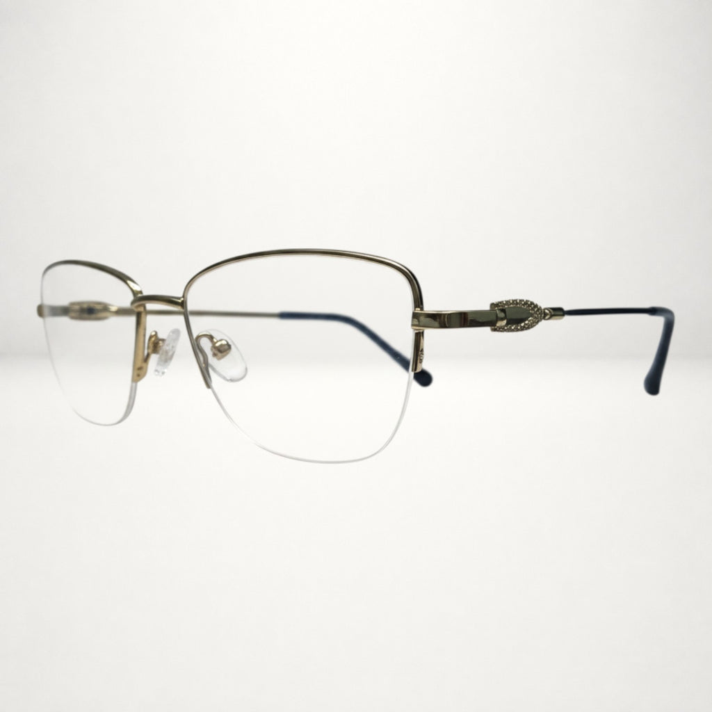 Elegant Rimless Rectangular Gold Frame – BLK-OF-0048