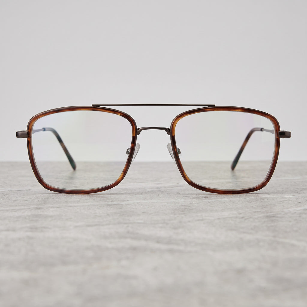 Modern Square Brow Bar Tortoise Frame – BLK-OF-0050