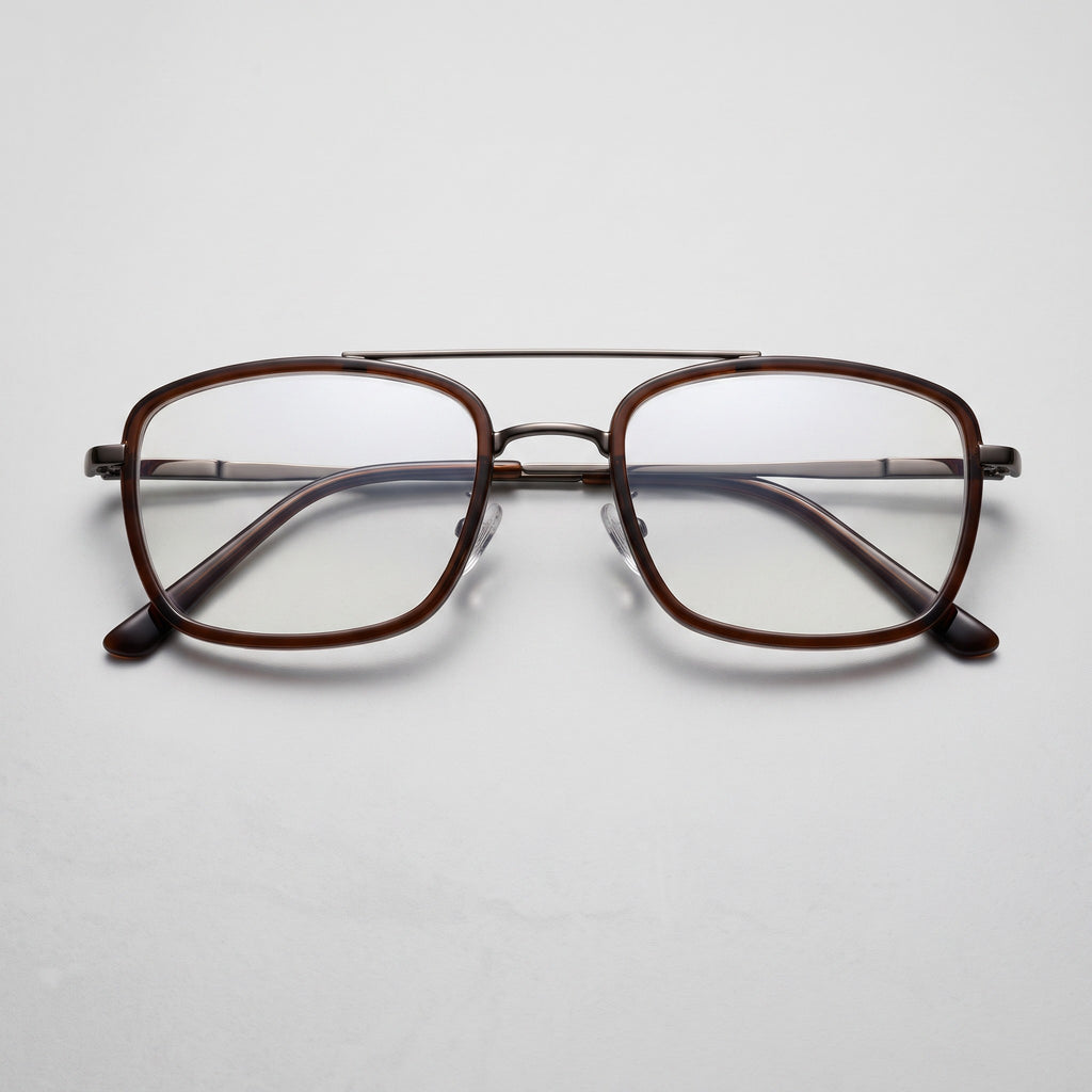 Modern Square Brow Bar Tortoise Frame – BLK-OF-0050