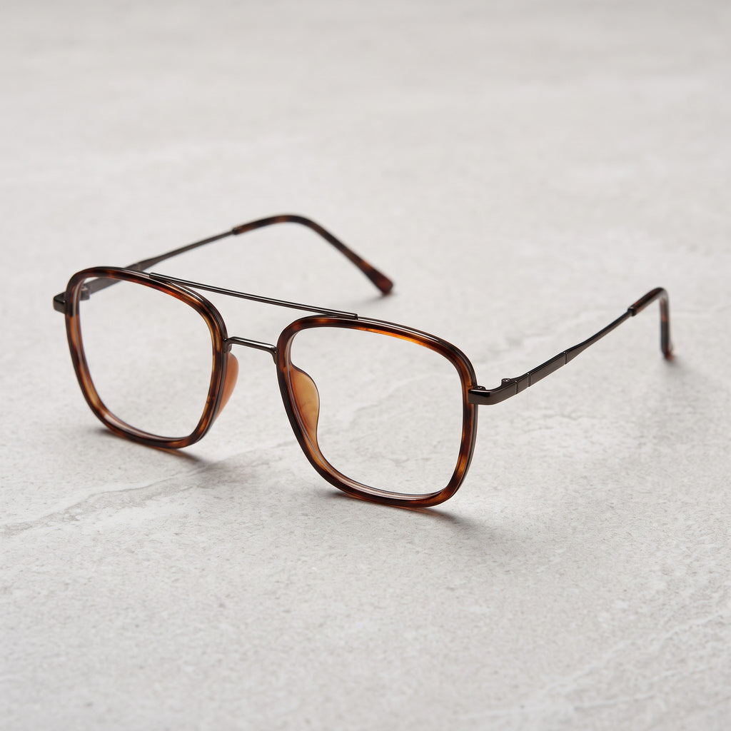 Modern Square Brow Bar Tortoise Frame – BLK-OF-0050