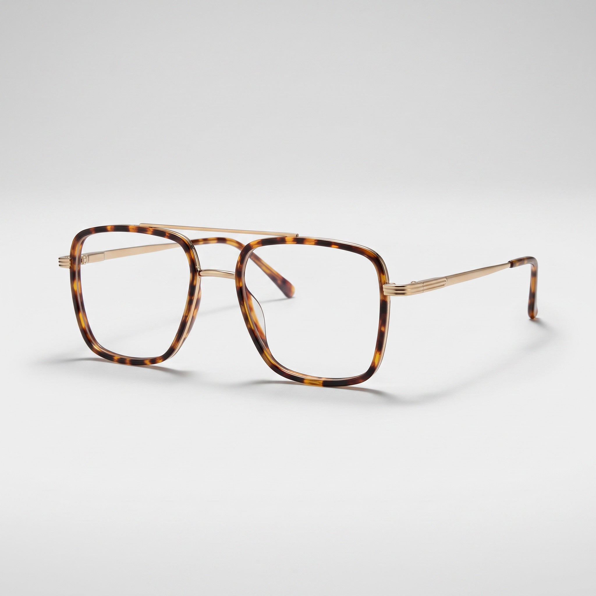 Classic Square Brow Bar Tortoise & Gold Frame – BLK-OF-0051