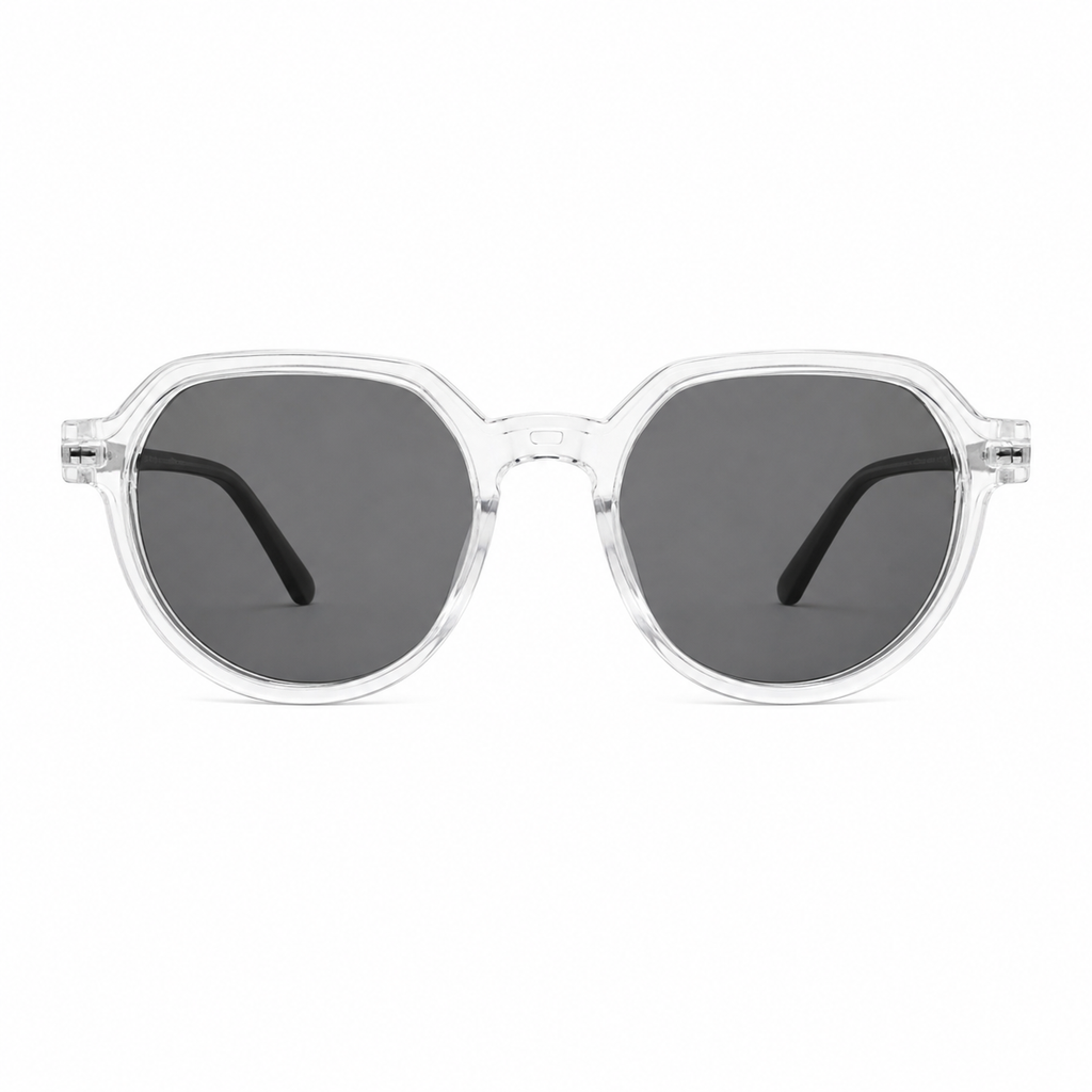 Crystal Clear Clip-On Frame With Black Temples - BLK-OF-0058