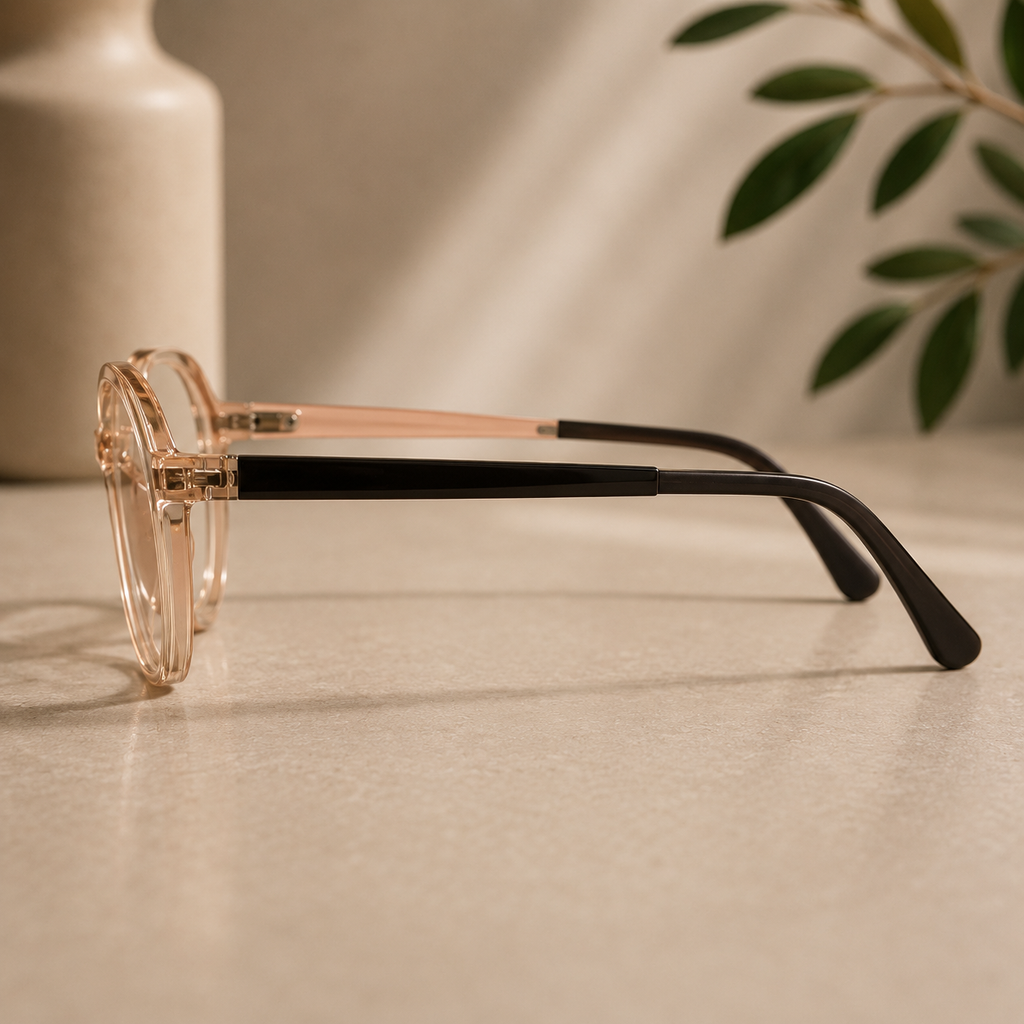 Crystal Blush Pink Transparent Clip-On Frame - BLK-OF-0059