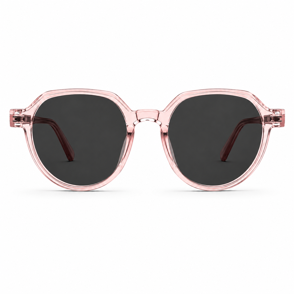 Crystal Blush Pink Transparent Clip-On Frame - BLK-OF-0059