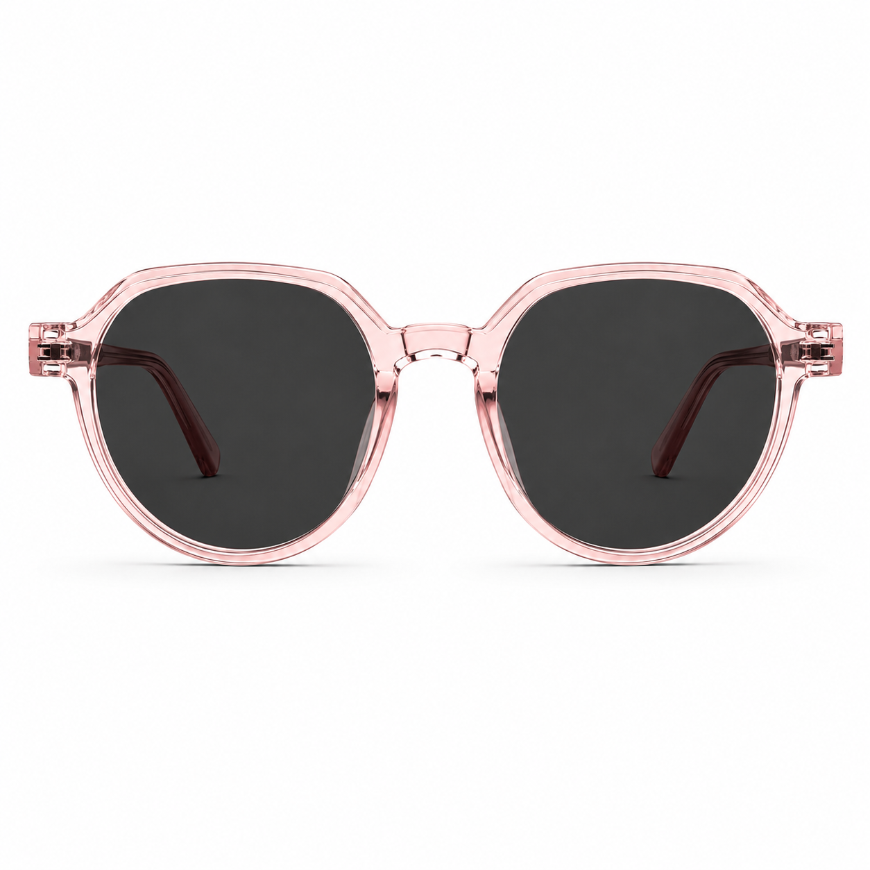 Crystal Blush Pink Transparent Clip-On Frame - BLK-OF-0059