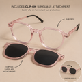 Crystal Blush Pink Transparent Clip-On Frame - BLK-OF-0059