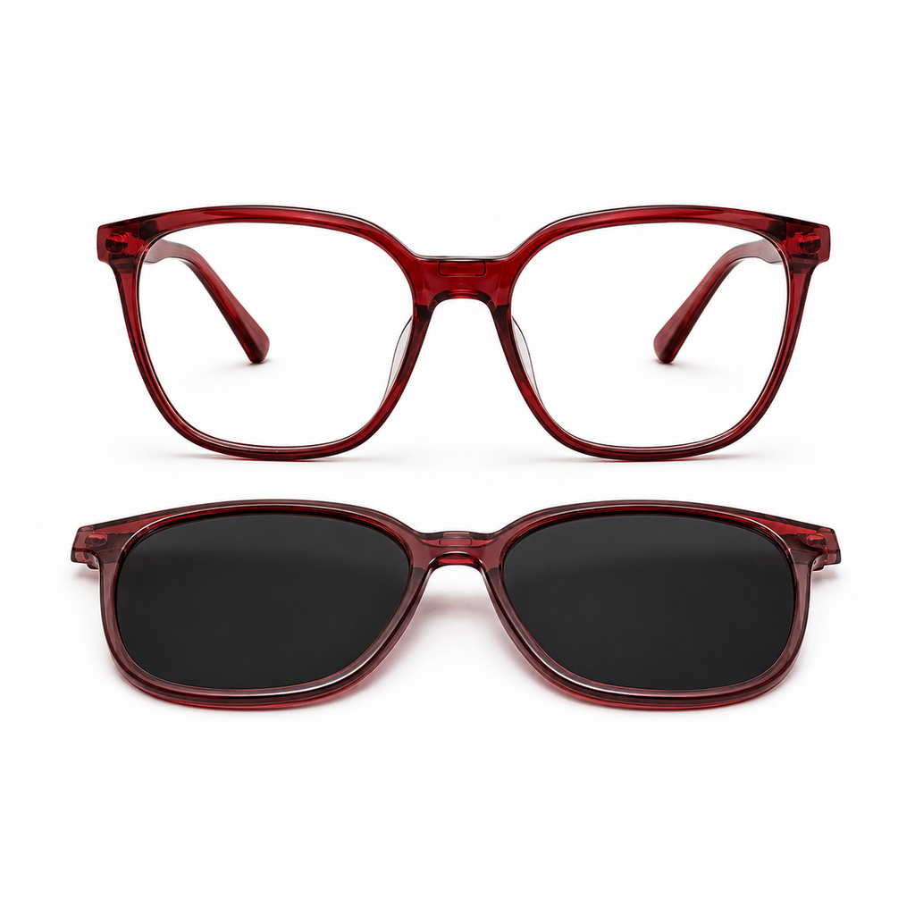 Ruby Red Clip-On Frame - BLK-OF-0060