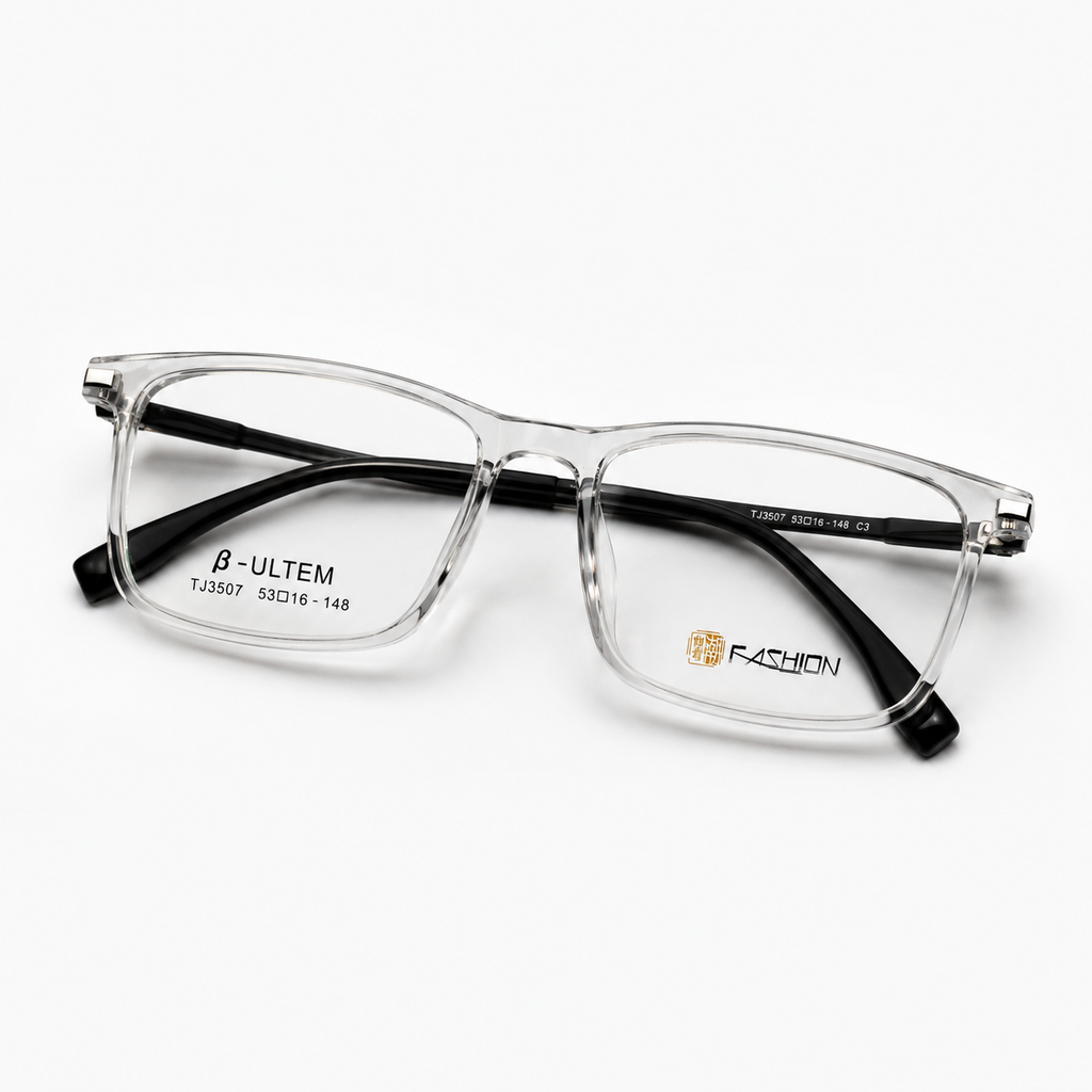 Crystal White Clip-On Optical Frame - BLK-OF-0061