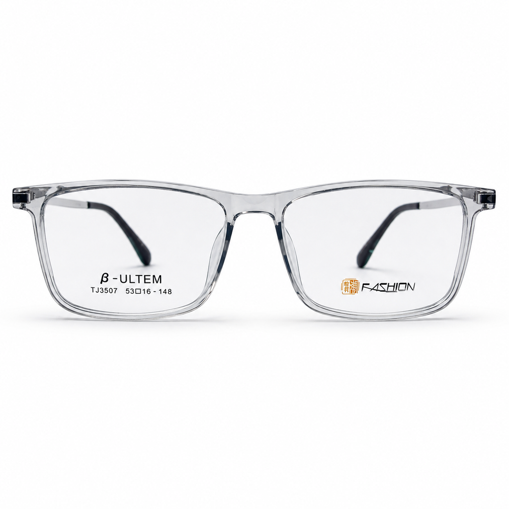 Crystal White Clip-On Optical Frame - BLK-OF-0061