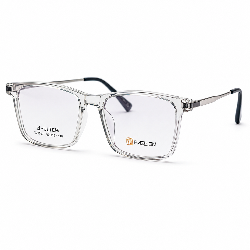 Crystal White Clip-On Optical Frame - BLK-OF-0061