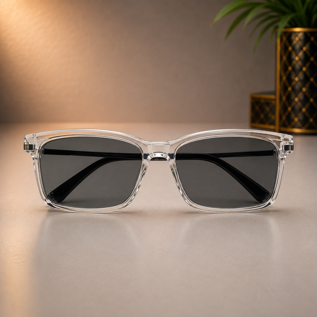 Crystal Clear Square Optical Frame - BLK-OF-0062