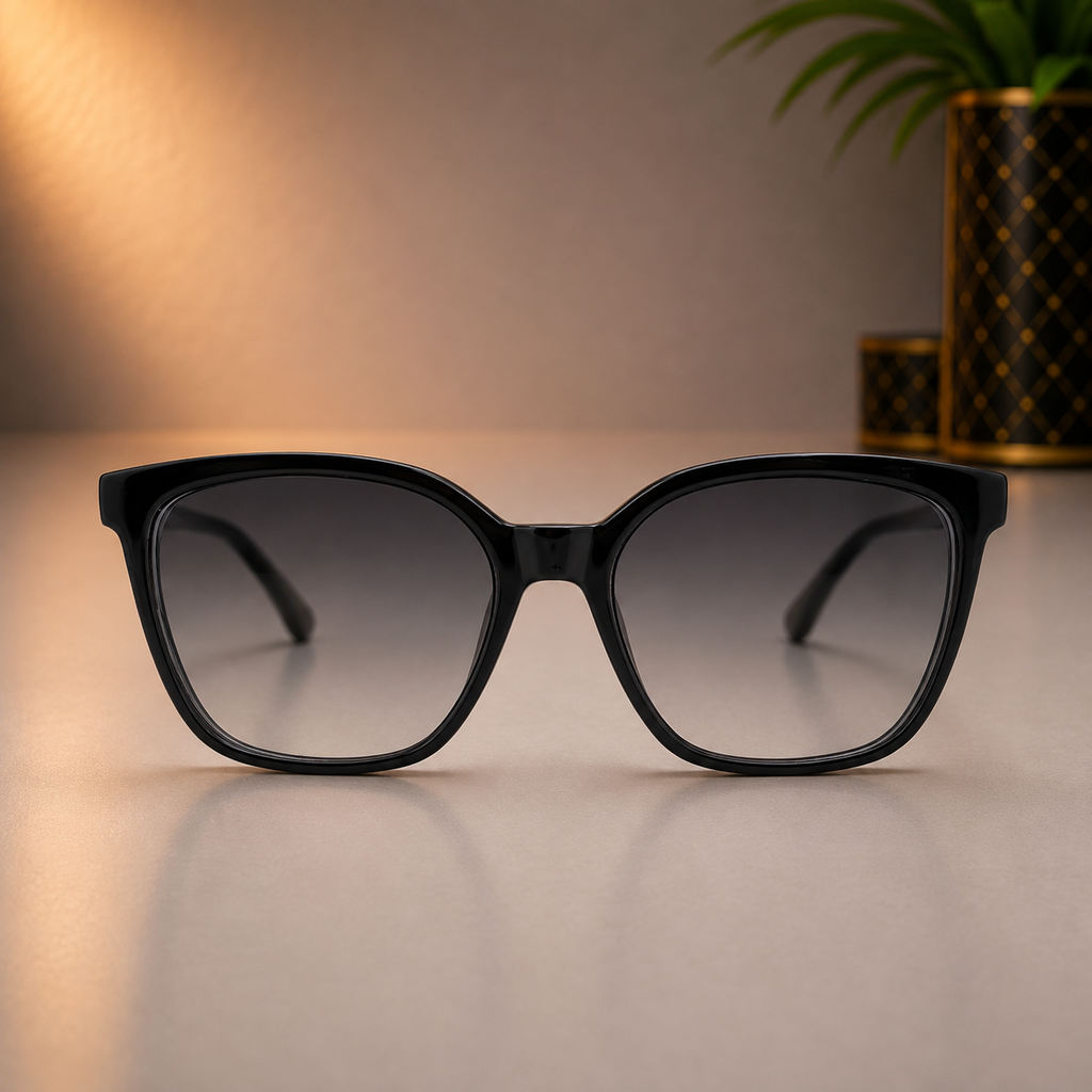 Emerald Crystal Square Frame with Clip-on - BLK-OF-0064