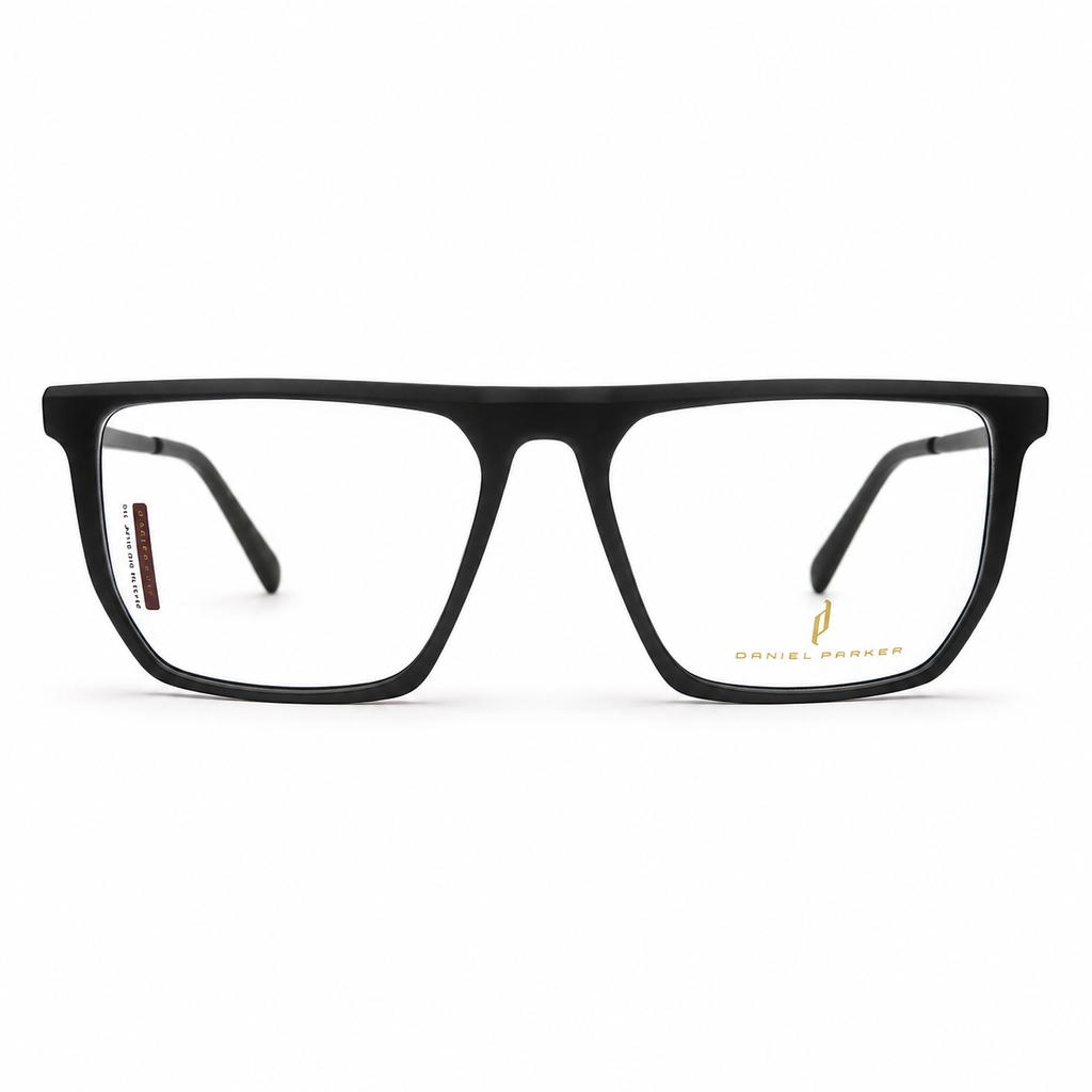 Premium Matte Black Optical Frame with 3 Magnetic Polarized Clip-On Lenses -  BLK-OF-0070