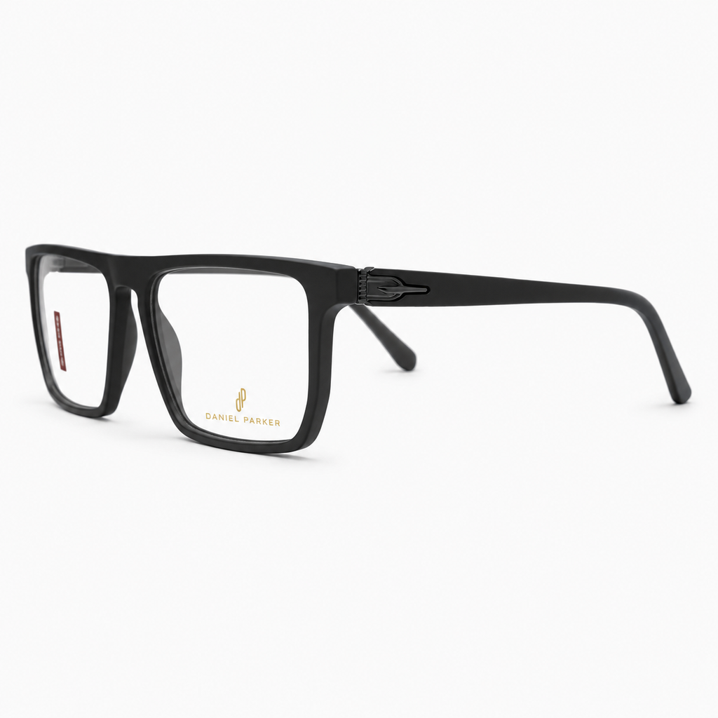 Premium Matte Black Optical Frame with 3 Magnetic Polarized Clip-On Lenses -  BLK-OF-0070