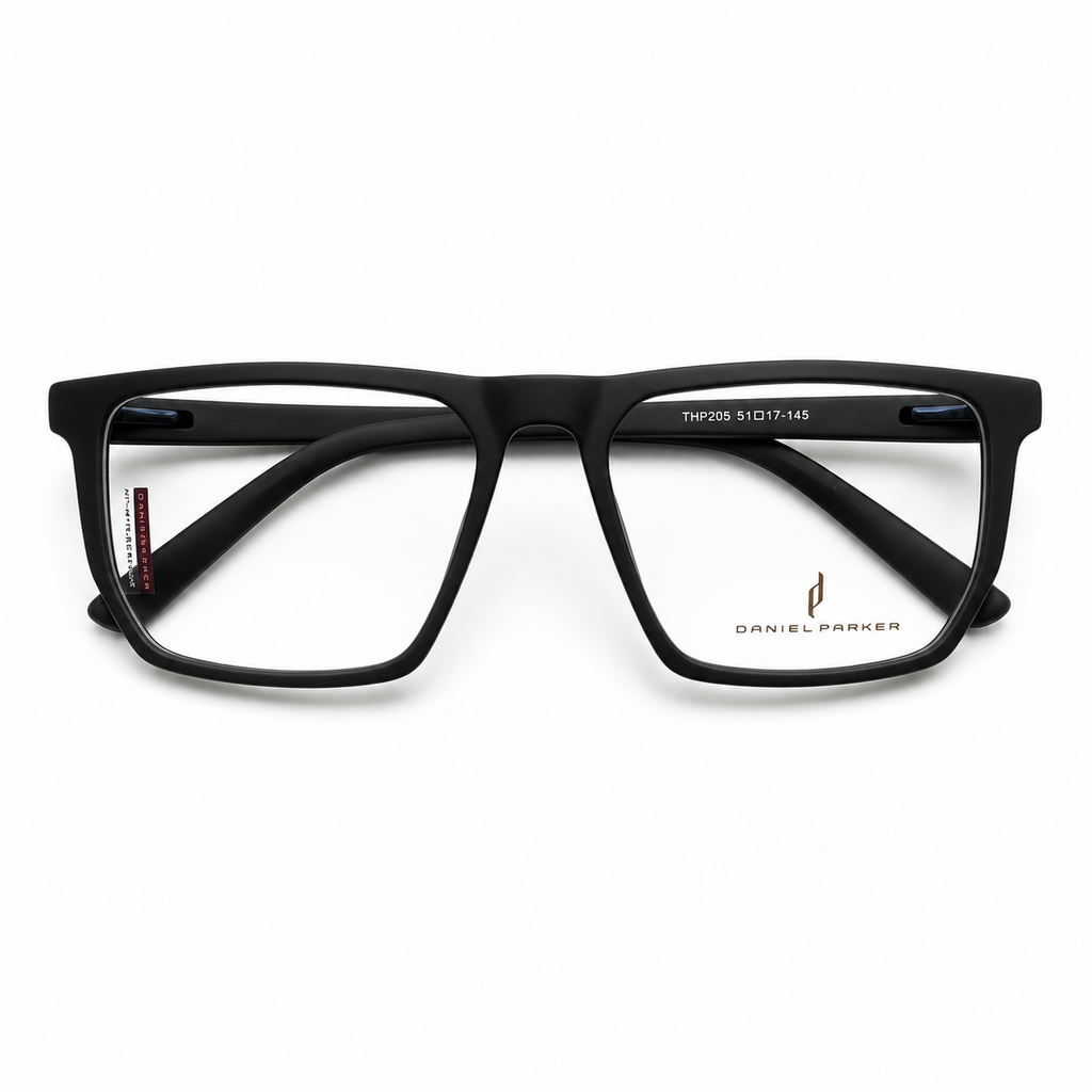 Premium Matte Black Optical Frame with 3 Magnetic Polarized Clip-On Lenses -  BLK-OF-0070
