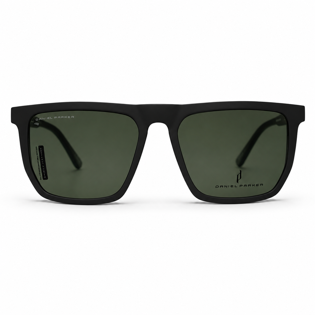 Premium Matte Black Optical Frame with 3 Magnetic Polarized Clip-On Lenses -  BLK-OF-0070