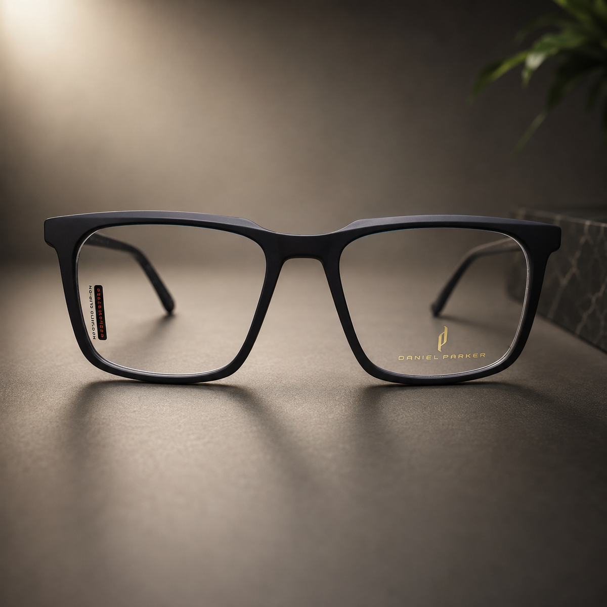 Premium Matte Grey Optical Frame with 3 Magnetic Polarized Clip-On Lenses -  BLK-OF-0071